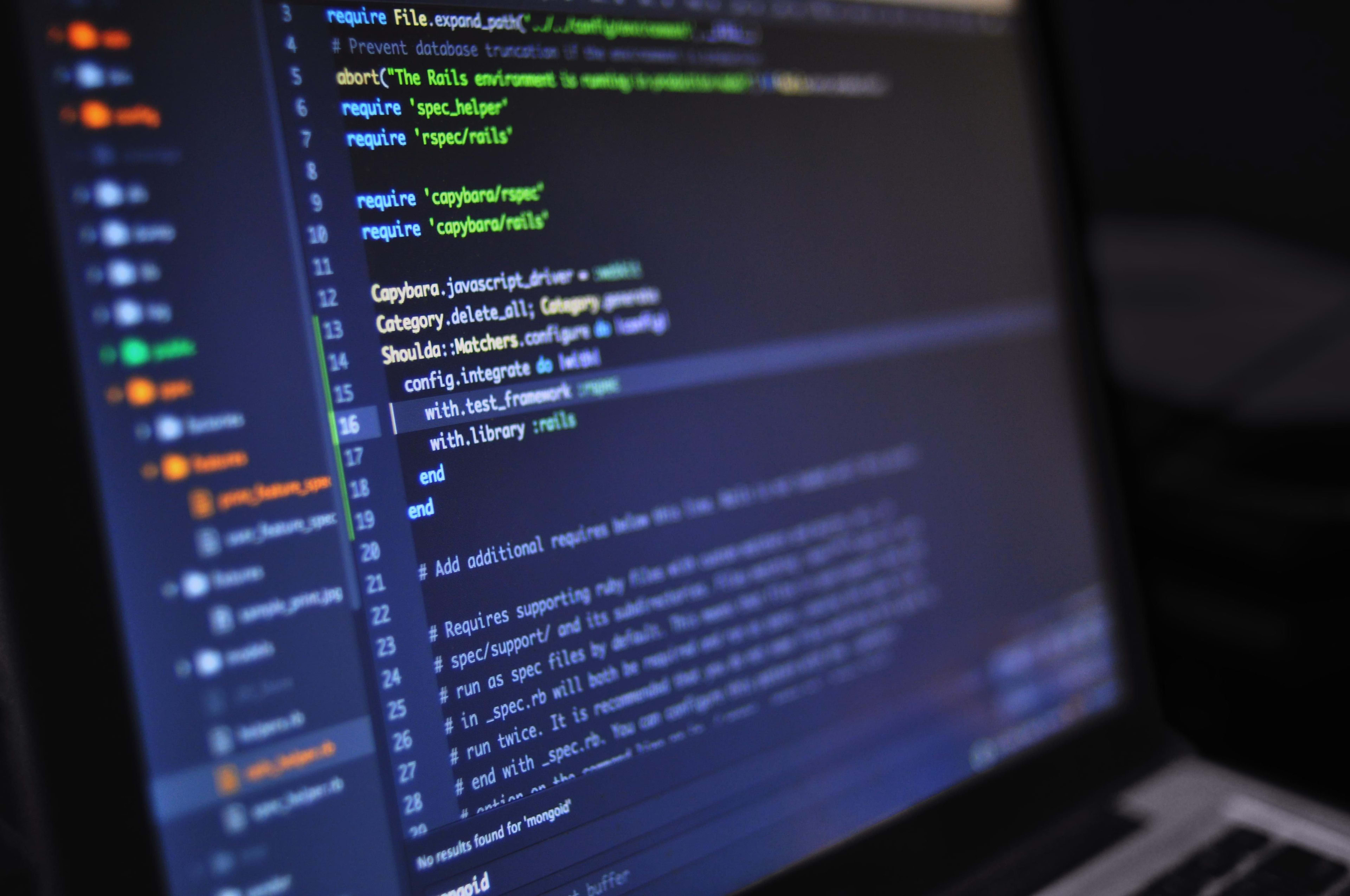 Code on screen during a system audit